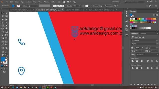 How to make a business card in illustrator cc/ horizontal business card смотреть онлайн