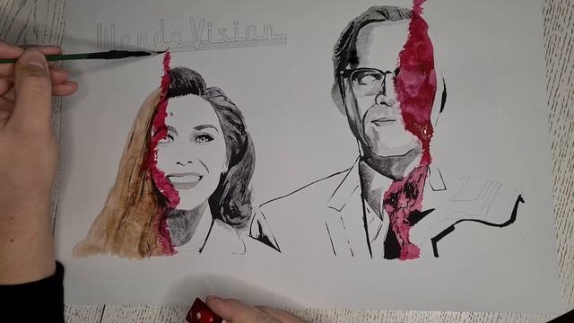 Marvel's WandaVision Poster Speed Drawing (Рисую постер сериала 