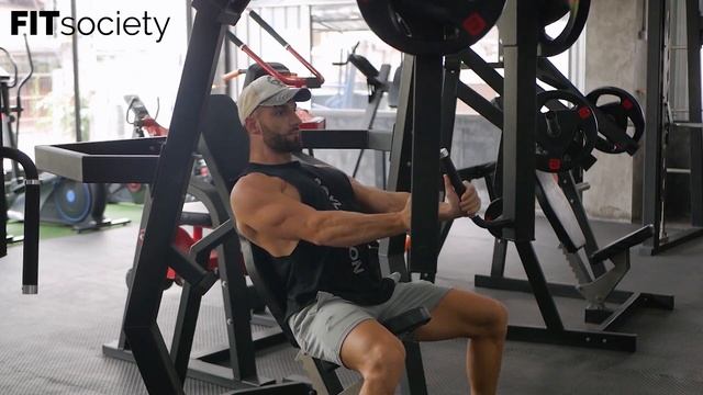 Seated Leverage Decline Chest Press With Voice Explanation - Chest Fitness Exercise