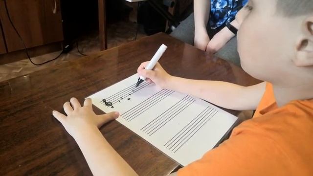 Учимся читать ноты с программой Софт Моцарт, Степан (РАС) 7 лет,  запись нот 1 октавы