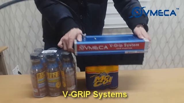 VMECA Vacuum Gripper for plastic wrapped beverage Bottles and Can handling смотреть онлайн