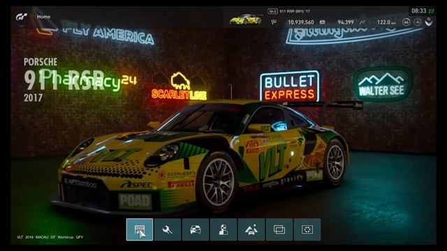 GT Sport Porsche 911 GT3 R VLT Livery Showroom Sliver Rim Neon Light смотреть онлайн