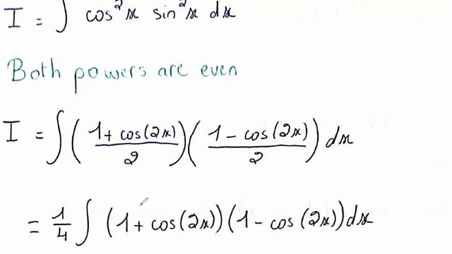 Integral of powers of sin and cosine (both powers even) смотреть онлайн