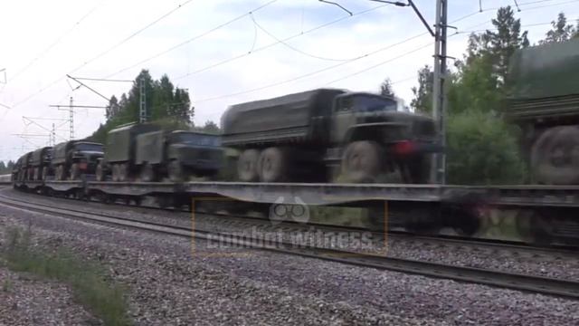 Russian Railways with Old-Stock BTR-60 APC, BM-27 Uragan Heavy Rocket Launchers And Support Trucks смотреть онлайн