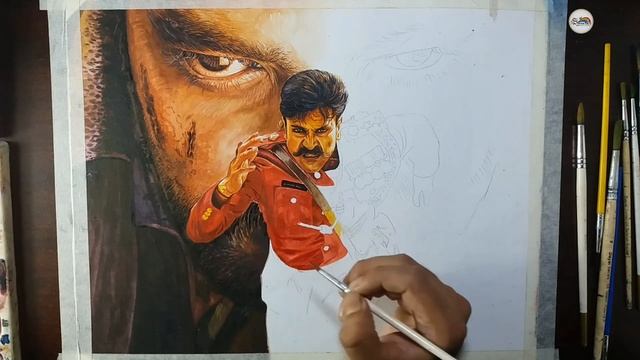 RRR Movie Poster Drawing Step By Step// Junior NTR Drawing // Ram Charan Drawing  #RRR