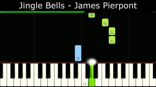 Jingle Bells - James Pierpont [Easy Piano Tutorial] | SHEET MUSIC + MIDI 🔥 смотреть онлайн