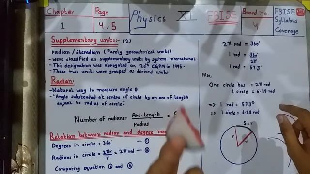 CHAPTER 1 | SECTION 1.2 | SYSTEM INTERNATIONAL (SI) | SUPPLEMENTARY UNITS | RADIAN AND STERADIAN . смотреть онлайн