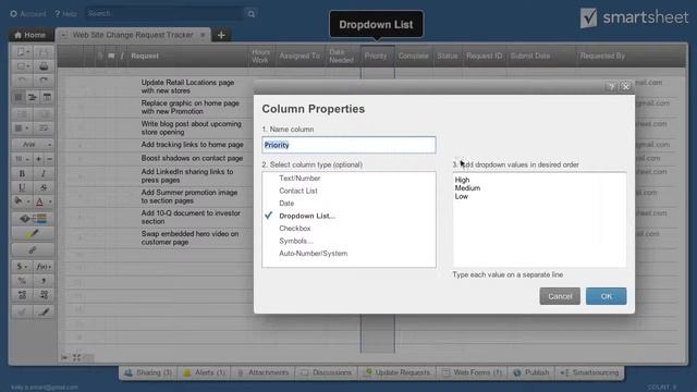 Track 2-13, Columns in Smartsheet смотреть онлайн