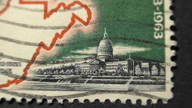 Postage stamp. USA. U.S.Postage. West Virginia. 1863-1963. Price 5 cents смотреть онлайн
