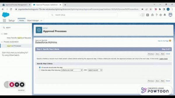Create first step for New Enhancement Request approval process challenge 2