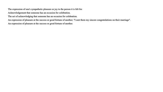 Definition of the word "Congratulation" смотреть онлайн