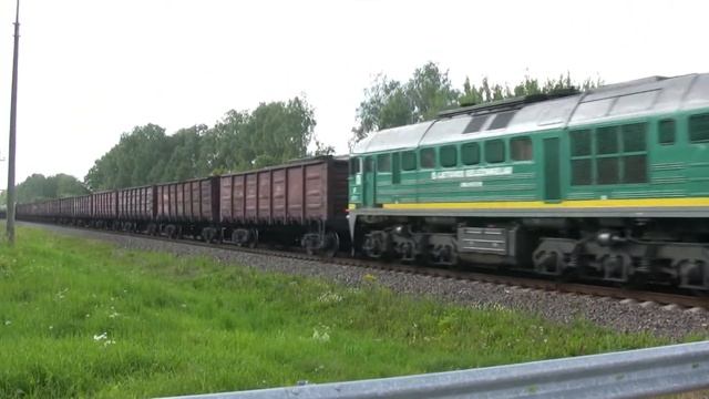 Тепловозы 2М62М-0568 и 2М62М-0670 близ о.п. Пакене / 2M62M-0568 & 2M62M-0670 near Pakene смотреть онлайн