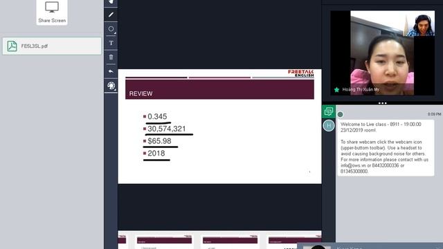 Freetalk English: Teacher Rachelle - Student: Hoàng Thị Xuân My смотреть онлайн