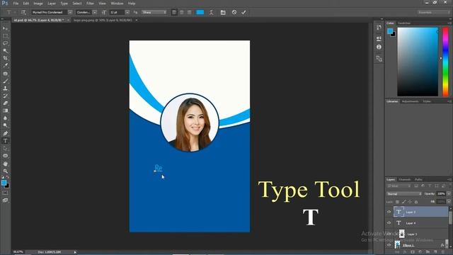 Company ID Card Design Photoshop Tutorial смотреть онлайн