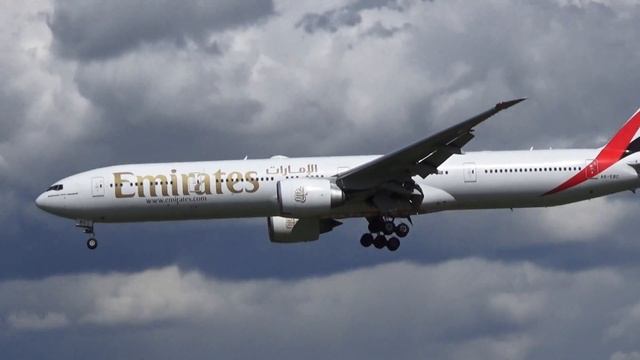 Boeing 777-36N(ER) Emirates EK/UAE Landing in Moscow UUDD/DME. смотреть онлайн