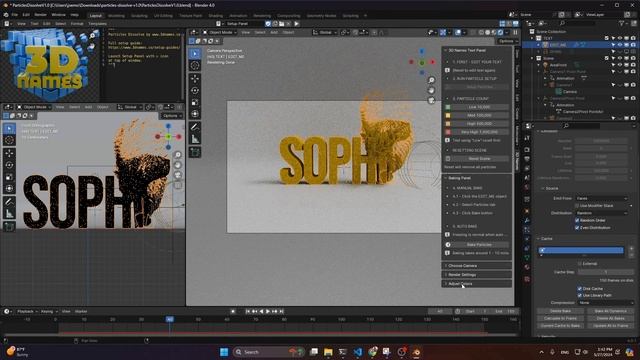 Particles Dissolve Text Effect with Blender смотреть онлайн