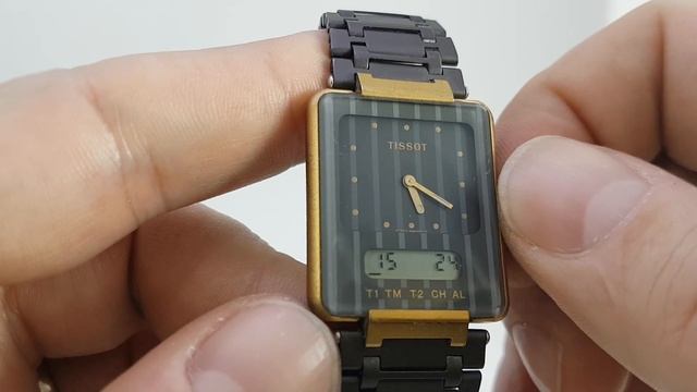 C1988 Tissot TwoTimer 'Pyjama' Men's Vintage Analogue Digital Watch