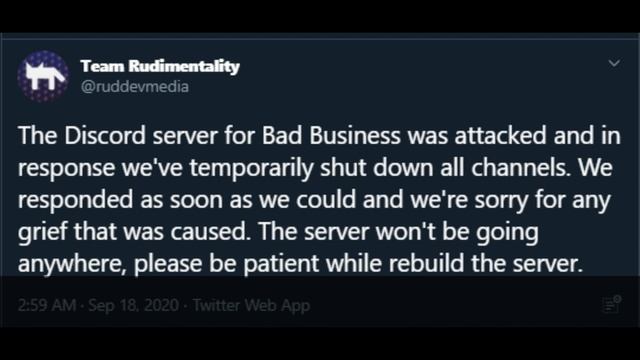 The Bad Business Discord got nuked. смотреть онлайн