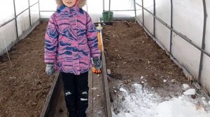 Снег  в теплицу