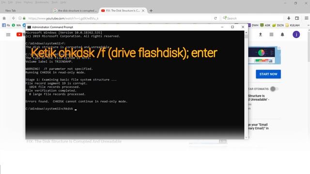 Cara Memperbaiki Error “The disk structure is corrupted and unreadable” смотреть онлайн
