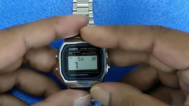 how to set the time on Casio A158W sports Alam Digital watch #casio смотреть онлайн