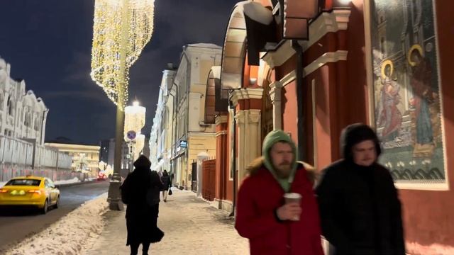 4k Winter Walk In Moscow - Russia Winter - Night Walk In Moscow - Beautiful Russia Freezes In Winte