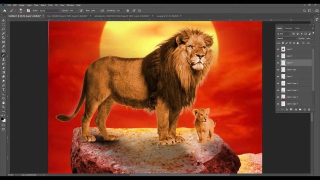 How to create LION KING HOLLYWOOD POSTER | PHOTOSHOP | TUTORIAL | SPEED ART | DIGITAL | KERALA | смотреть онлайн