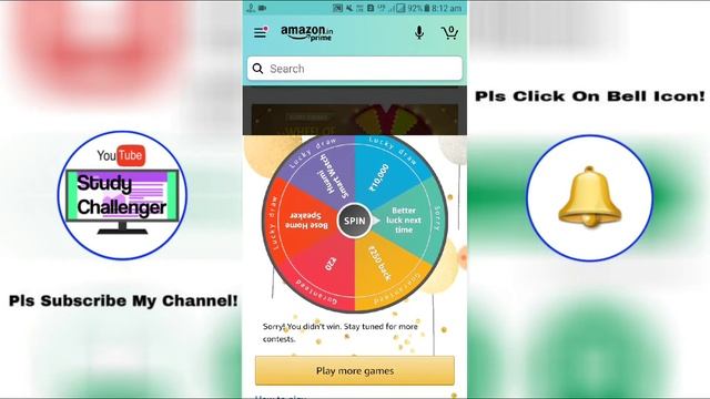 Amazon Pay Every Sun Day Wheel of Fortune Spin & Win Offer of 15th November,2020! Spin & Win Prize! смотреть онлайн