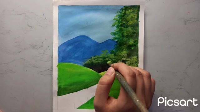 Easy Landscape Painting | Poster Colour Painting | Step by Step Tutorial #4 смотреть онлайн