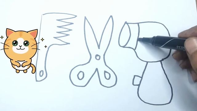 Bolalar uchun Soch quritgich rasm chizish/Drawing hairdryer for children/Рисование фен для детей смотреть онлайн