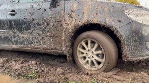 CAR STUCK || Tanya stuck hard in muddy grass in high heel boots