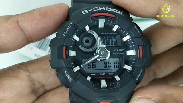 how to set the time casio g-shock ga-700 watch tutorial смотреть онлайн