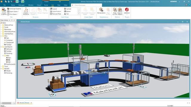 Siemens Tecnomatix Plant Simulation How To Make New Part On Station (English Version)