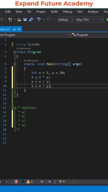 Programming Quiz Questions - Q8 -  Expand Future Academy #Shorts #Programming