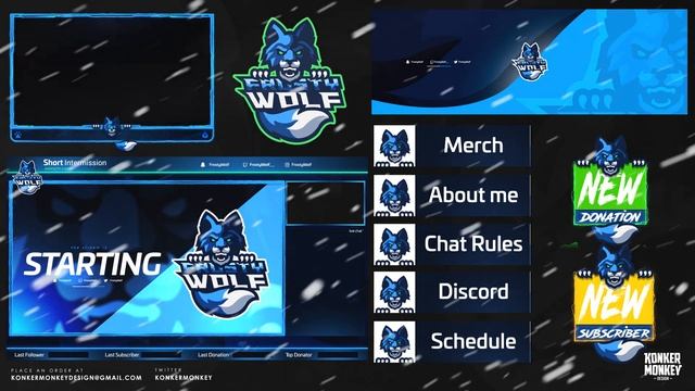 FrostyWolf Custom Twitch Branding Animated 🐺 смотреть онлайн
