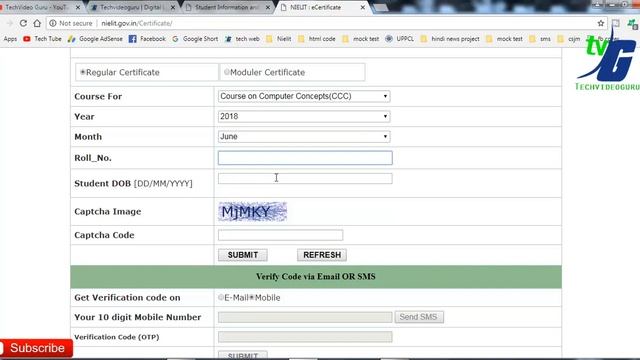 Nielit Doeacc CCC BCC June Exam Certificate Download 2018