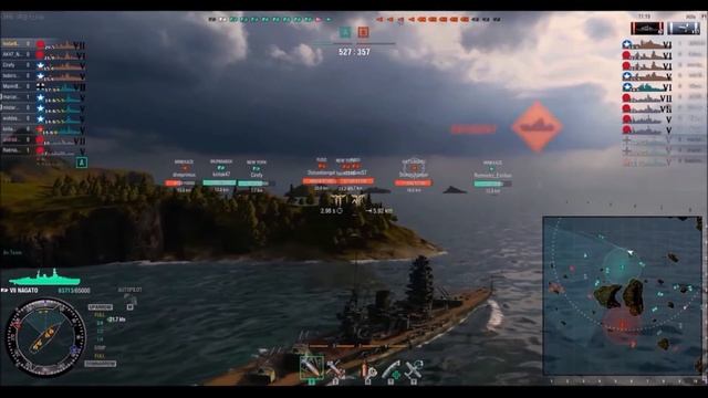 Tier VII Schlachtschiff Nagato - 410 mm voll ins Gesicht :) смотреть онлайн
