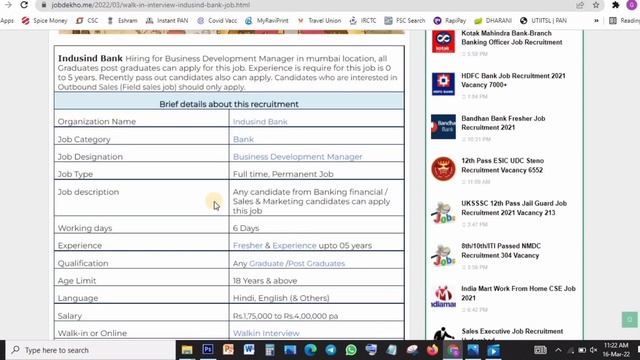 Indusind Bank | Walk In Interview | Business Development Manager | Inside Sales Manager | 15 Days смотреть онлайн