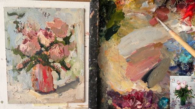 Простая картина маслом для новичков. Полу абстрактные цветы #artist #howtodraw #drawingtutorial