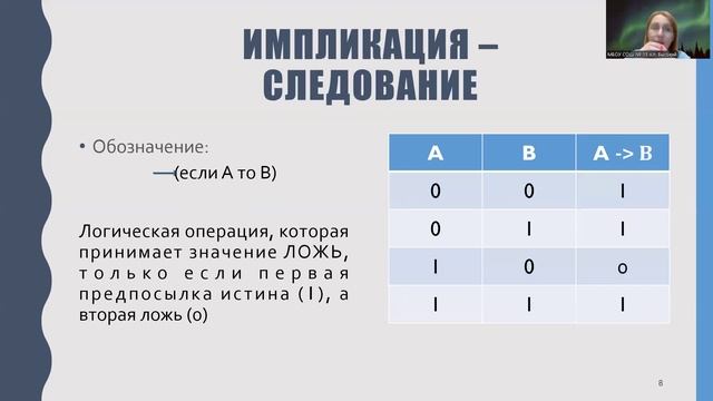 Алгбра логики_преобразования смотреть онлайн
