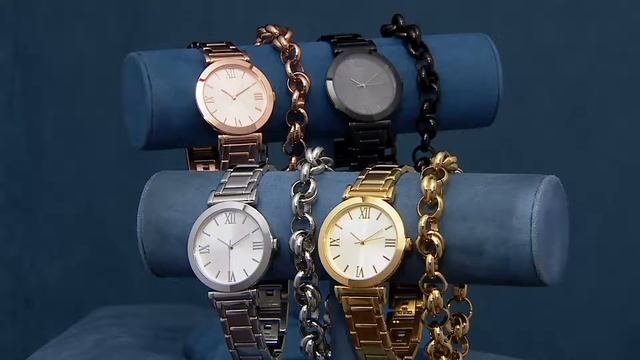 Stainless Steel Watch Set with Bracelet, Boxed on QVC смотреть онлайн