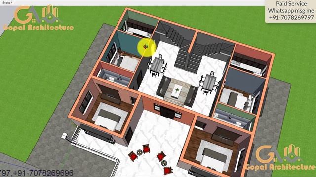 2 Family House Design | Modern Villa Design 4 Room 3D House Plan | Villa Design | Gopal Architectur смотреть онлайн