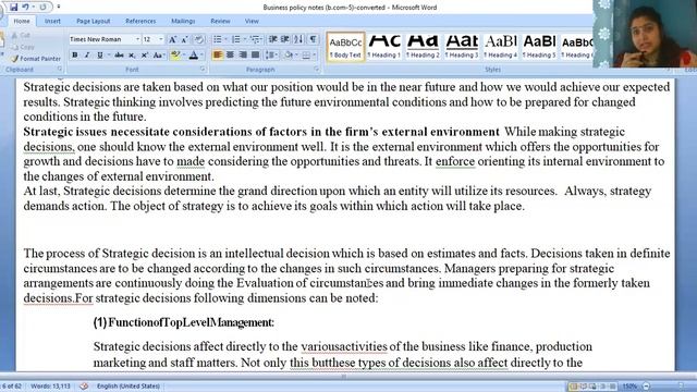 B.COM HONS SEM 6 BUSINESS POLICY UNIT 1 LECTURE 4 DIMENSIONS OF STRATEGIC DECISIONS 13/05/2021 смотреть онлайн