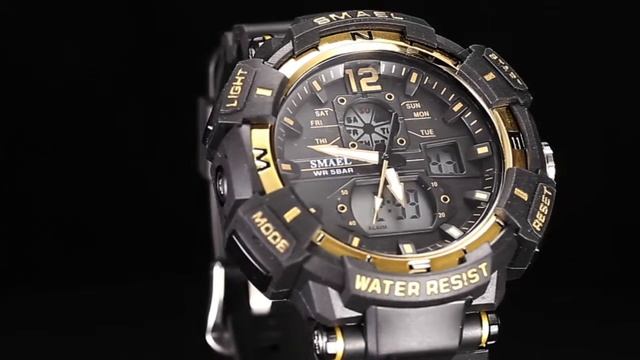 SMAEL 8045 Multifunctional Sport Men Wrist Watch 50M Waterproof Quart+Digital Electronic Watch смотреть онлайн