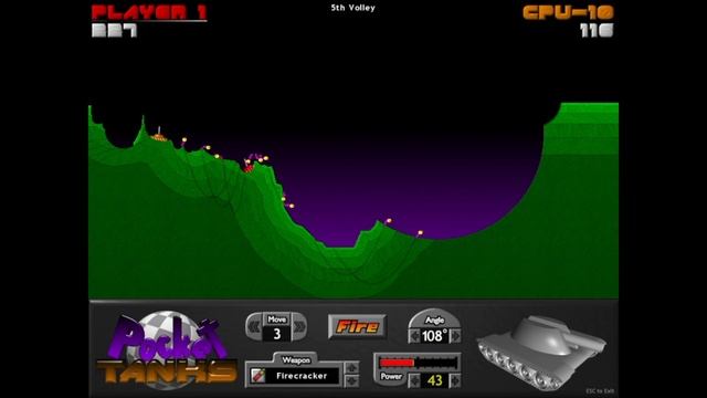 Pocket Tanks Deluxe - 90 degree flower power by CPU !! смотреть онлайн
