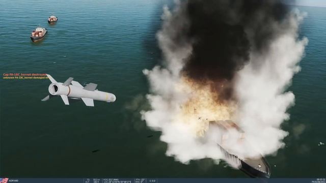 FA-18C Hornet: AGM-84D Harpoon (R/BL Mode)(Without Radar) Tutorial | DCS WORLD смотреть онлайн