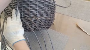 кашпо из ротанга с орнаментом двойная сеточка