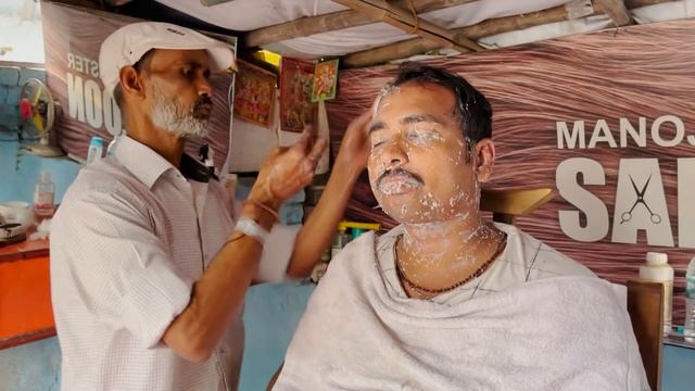 МАССАЖ ГОЛОВЫ, ОЧИЩЕНИЕ ЛИЦА НИТКАМИ . ИНДИЙСКИЙ ПАРИКМАХЕР смотреть онлайн