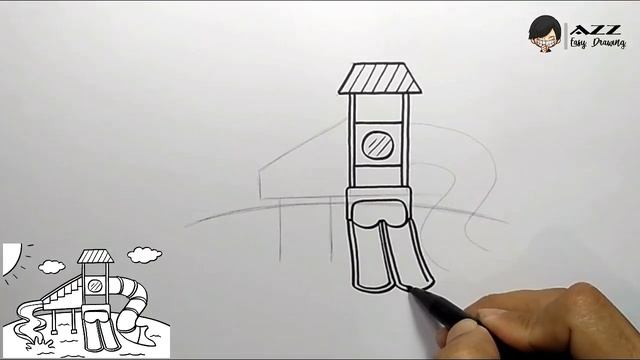 How to draw a Waterpark Playground step by step смотреть онлайн