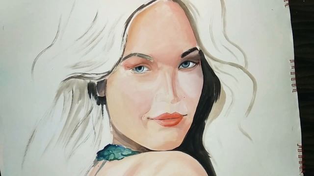 poster colour painting portrait of beautiful girl | Time lapse | Ts creation | Clip #7 смотреть онлайн